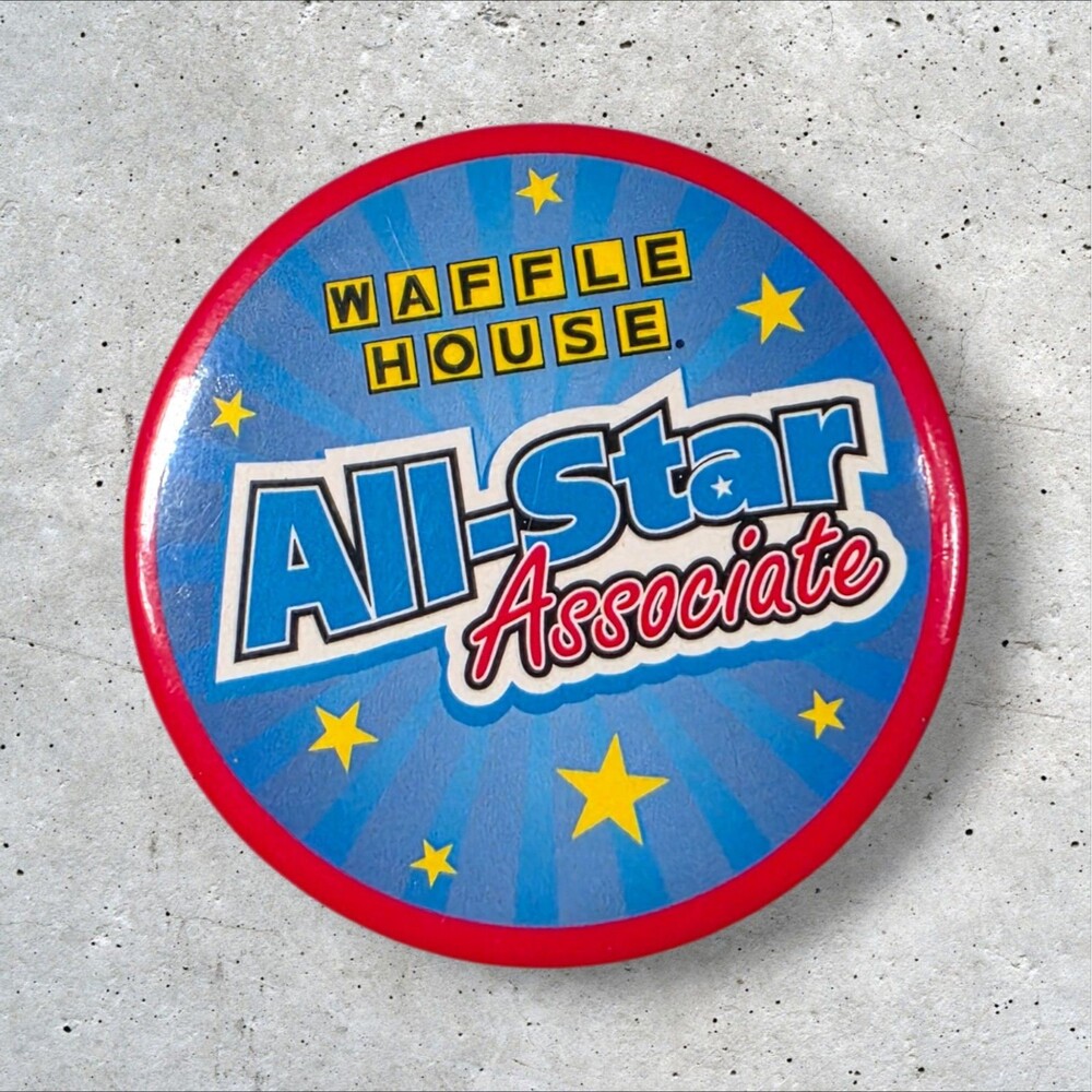 Waffle House All-Star Associate Pin Button Badge 2 Inch Employee Collectible